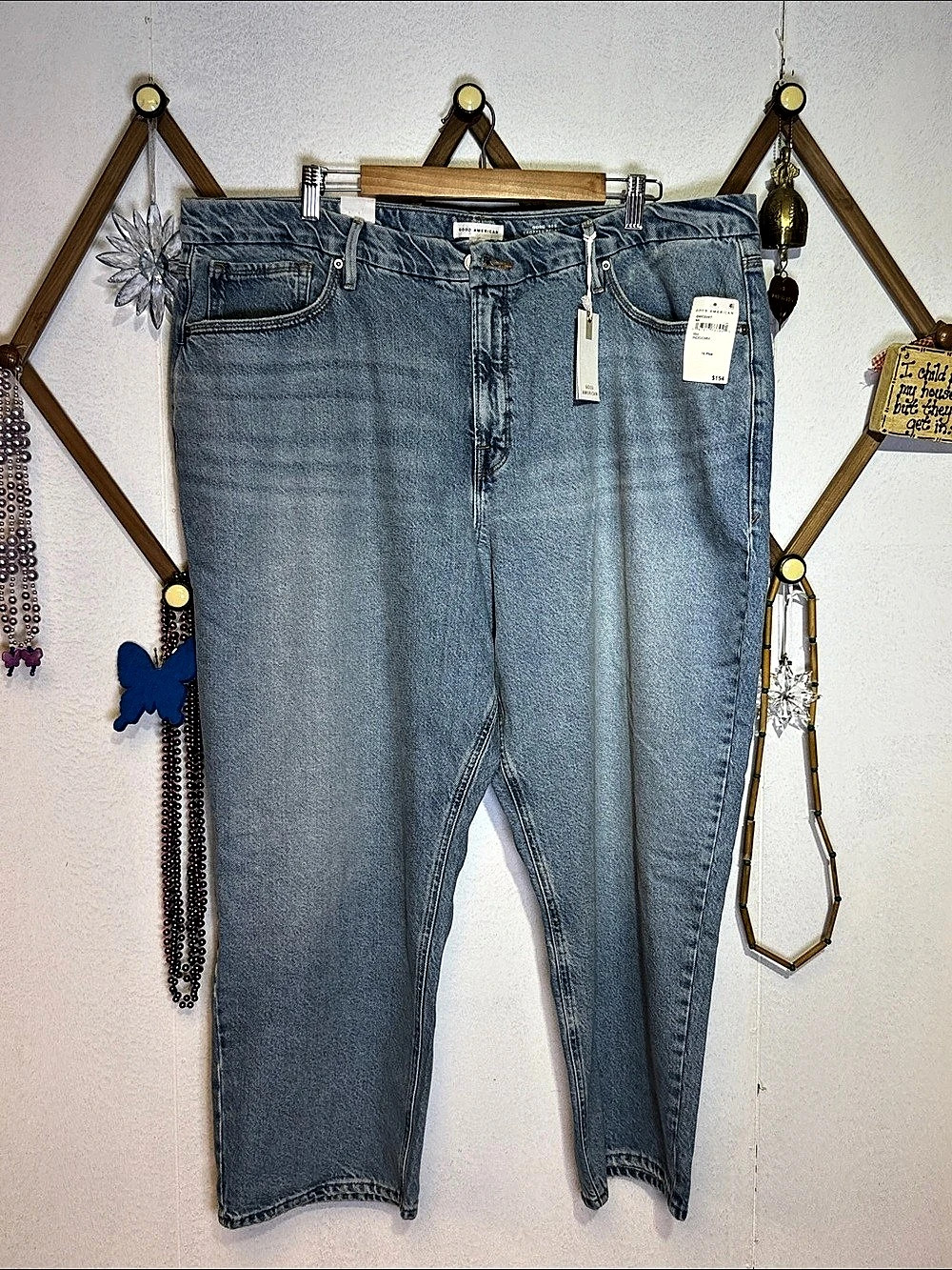 Good American Good '90s Cropped Relaxed Cropped Relaxed Jeans in Blue Size 16